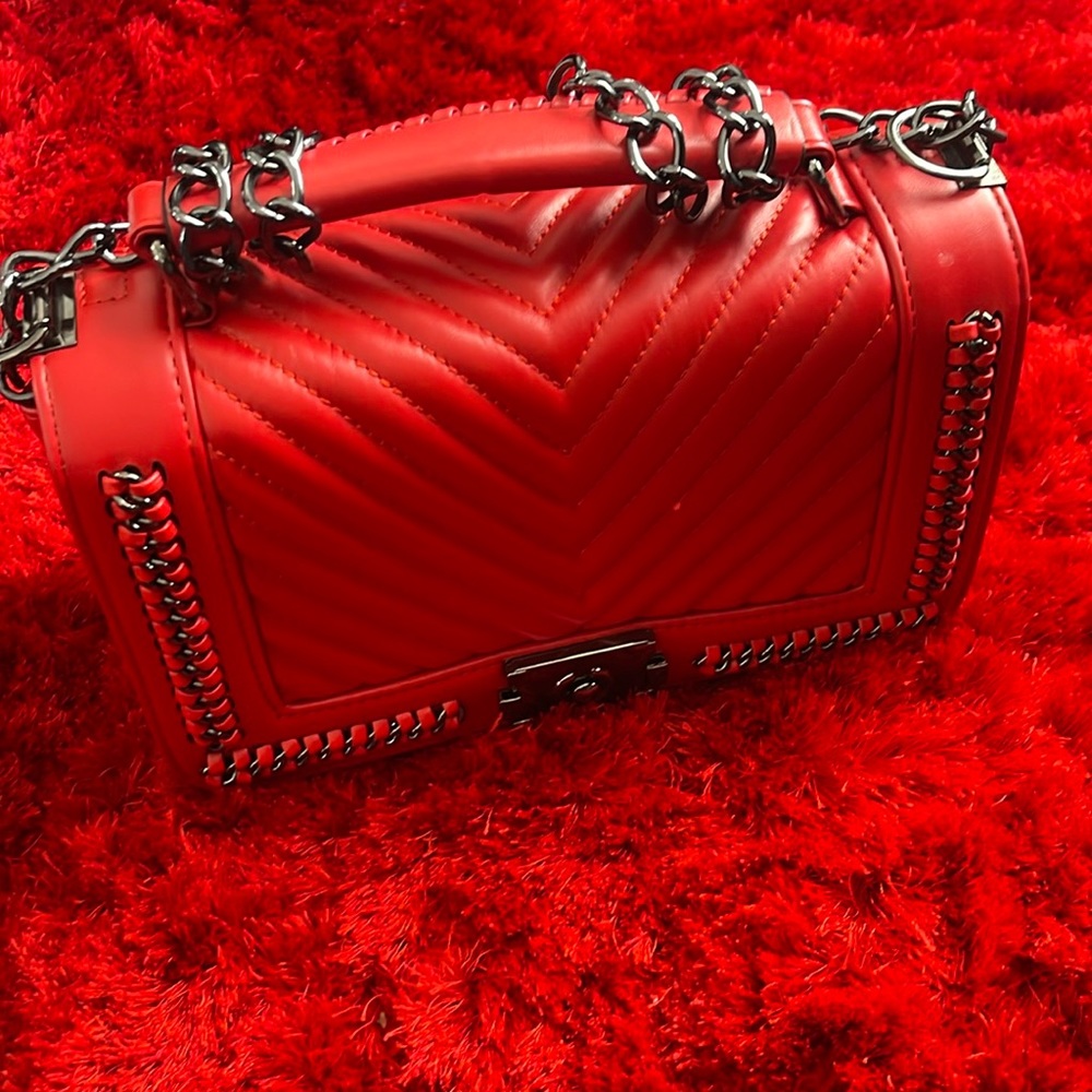 Red handbag